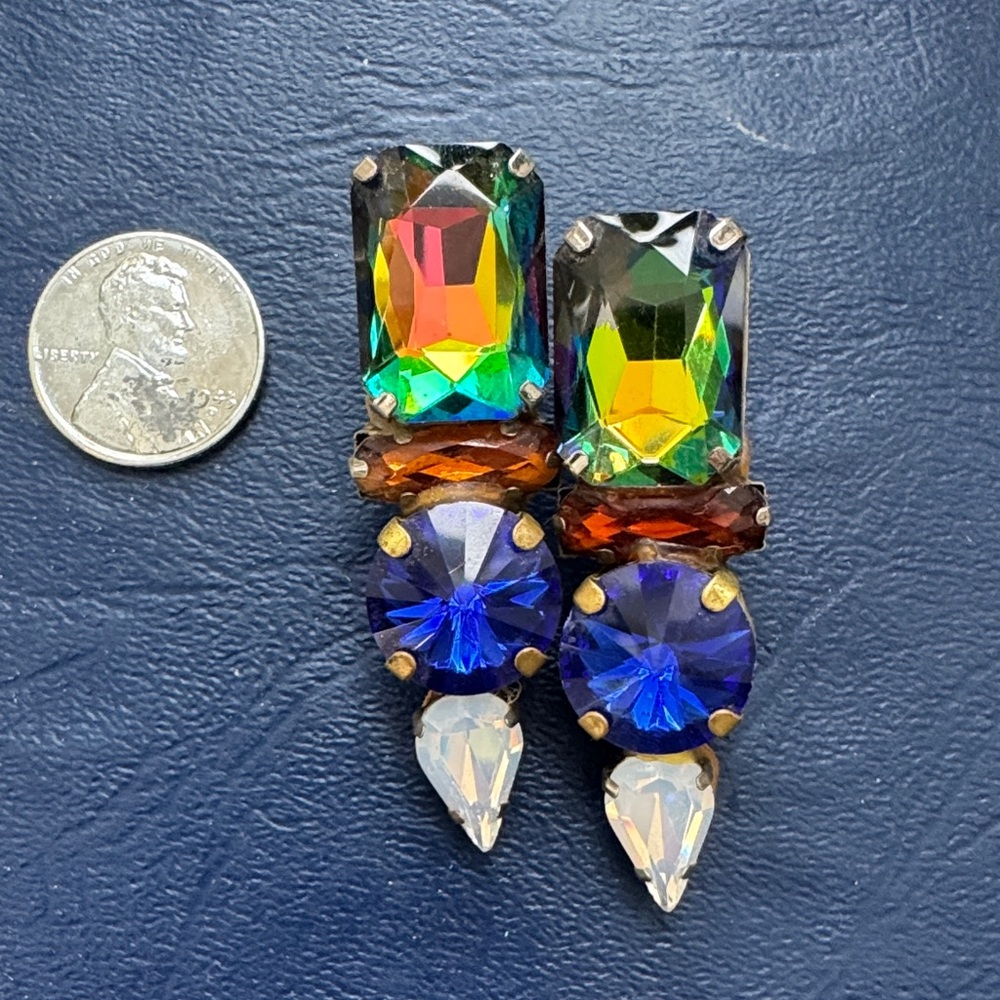 Multicolor Crystal Drop Earrings